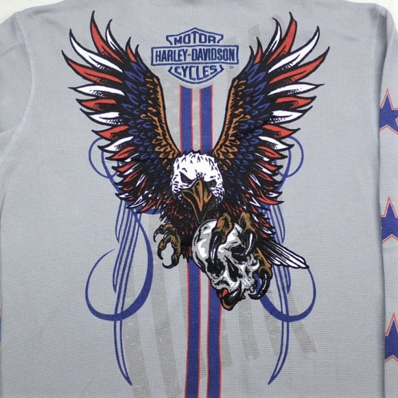 HARLEY DAVIDSON Cafe Las Vegas Mens XL Long Sleeve Waffle Graphic Shirt - Picture 3 of 5